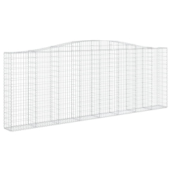 Kosze gabionowe, 8 szt, 400x30x140/160 cm, galwanizowane żelazo