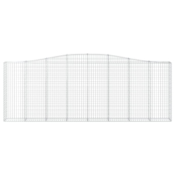 Kosze gabionowe, 8 szt, 400x30x140/160 cm, galwanizowane żelazo