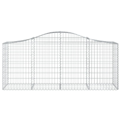 Kosze gabionowe, 5 szt, 200x50x80/100 cm, galwanizowane żelazo