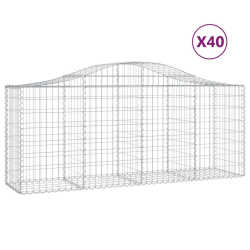 Kosze gabionowe, 40 szt, 200x50x80/100 cm, galwanizowane żelazo