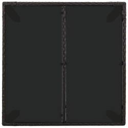 3-cz. zestaw mebli ogrodowych z poduszkami, czarny, rattan PE