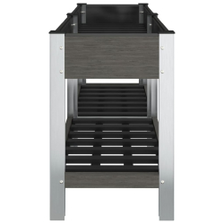 Podwyższona donica z półką, szara, 175x50x75 cm, WPC