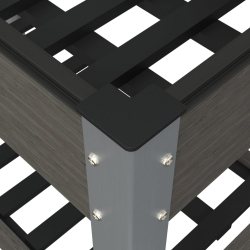 Podwyższona donica z półką, szara, 175x50x75 cm, WPC