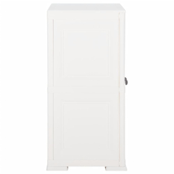 Szafka plastikowa, 79x43x85,5 cm, wygląd drewna, biała
