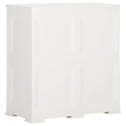 Szafka plastikowa, 79x43x85,5 cm, wygląd drewna, biała