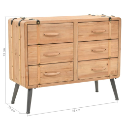 Szafka z szufladami, lite drewno jodłowe, 91 x 35 x 73 cm