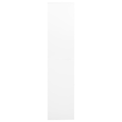 Szafa biurowa, biała, 90x40x180 cm, stal i szkło hartowane