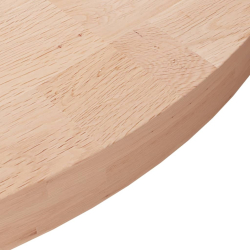 Okrągły blat do stolika, Ø80x4 cm, surowe drewno dębowe