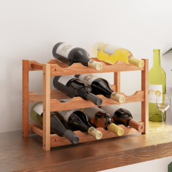 Stojak na 12 butelek wina, drewno orzecha włoskiego