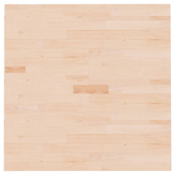 Kwadratowy blat do stolika, 80x80x1,5 cm, surowe drewno dębowe