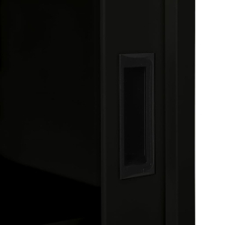 Szafka z drzwiczkami przesuwnymi, czarna, 90x40x90 cm, stalowa