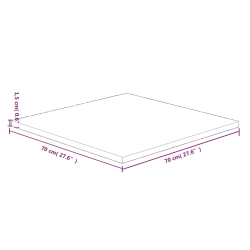 Kwadratowy blat do stolika, ciemnobrązowy, 70x70x1,5 cm, dębowy