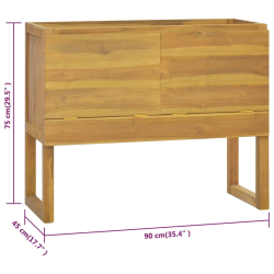 Szafka łazienkowa, 90x45x75 cm, lite drewno tekowe