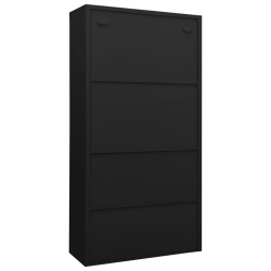 Szafa biurowa, czarna, 90x40x180 cm, stalowa