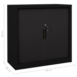 Szafka z drzwiami przesuwnymi, czarna, 90x40x90 cm, stal