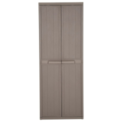 Szafka ogrodowa, brązowa 65x45x172 cm, PP stylizowane na drewno