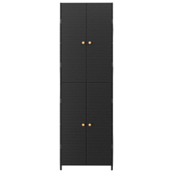 Szafka ogrodowa, czarna, 59x40x180 cm, rattan PE