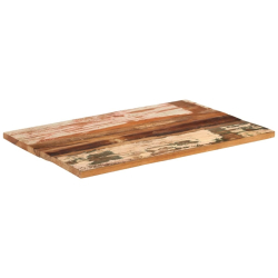 Blat stołu, 90x60x(2,5-2,7) cm, lite drewno z odzysku