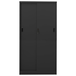 Szafa biurowa z przesuwnymi drzwiami, antracytowe, 90x40x180 cm