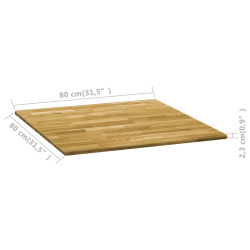 Kwadratowy blat do stolika z drewna dębowego, 23 mm, 80 x 80 cm