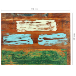 Prostokątny blat stołu 60x70 cm 25-27 mm, lite drewno z odzysku