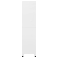 Szafka zamykana na klucz, biała, 90x45x180 cm, stalowa