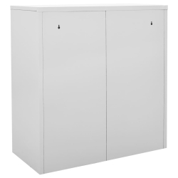 Szafki zamykane, 2 szt., jasnoszare, 90x45x92,5 cm, stalowe