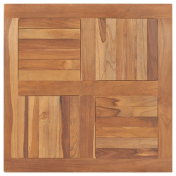 Blat stołu, lite drewno tekowe, kwadratowy, 80x80x2,5 cm