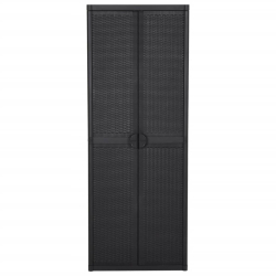 Szafka ogrodowa, czarna, 65x45x172 cm, rattan PP