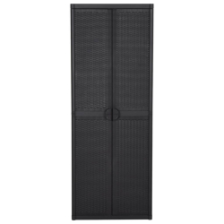 Szafka ogrodowa, czarna, 65x45x172 cm, rattan PP