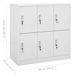 Szafka zamykana na klucz, jasnoszara, 90x45x92,5 cm, stal