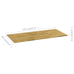 Prostokątny blat do stolika z drewna dębowego, 23 mm, 120x60 cm