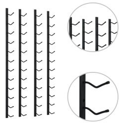 Ścienne stojaki na 12 butelek wina, 2 szt., czarne, żelazne