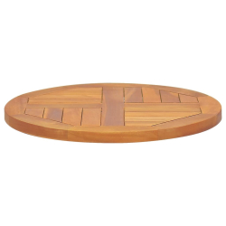 Blat stołu, lite drewno tekowe, okrągły, 2,5 cm, 50 cm