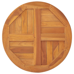 Blat stołu, lite drewno tekowe, okrągły, 2,5 cm, 50 cm