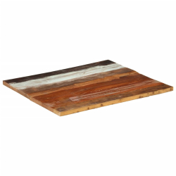 Blat stołu, 80x70x(2,5-2,7) cm, lite drewno z odzysku