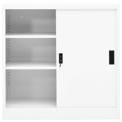 Szafka biurowa z przesuwnymi drzwiami, biała, 90x40x90 cm