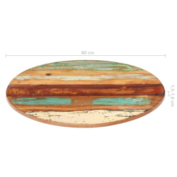 Okrągły blat stołu, 80 cm, 15-16 mm, lite drewno odzyskane