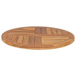 Blat stołu, lite drewno tekowe, okrągły, 2,5 cm, 70 cm