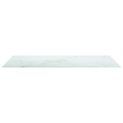 Blat stołu, biały, 120x65 cm, 8 mm, szkło z teksturą marmuru