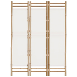 Składany parawan 3-panelowy, 120 cm, bambus i płótno