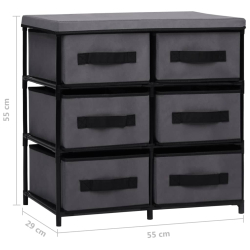 Szafka z 6 szufladami, 55x29x55 cm, szara, stal