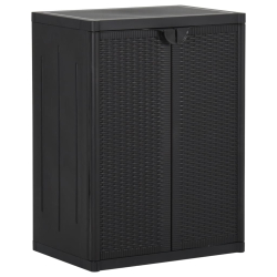 Szafka ogrodowa, czarna, 65x45x88 cm, rattan PP