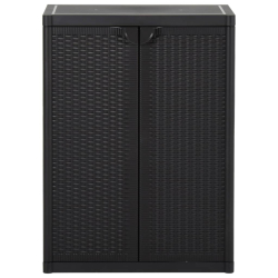 Szafka ogrodowa, czarna, 65x45x88 cm, rattan PP