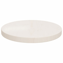 Blat stołu, biały, Ø30x2,5 cm, lite drewno sosnowe