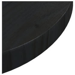 Blat stołu, czarny, Ø30x2,5 cm, lite drewno sosnowe