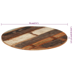 Blat stołu, Ø70 x (1,5-1,6) cm, lite drewno z odzysku