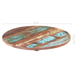 Okrągły blat stołu, 70 cm, 25-27 mm, lite drewno z odzysku