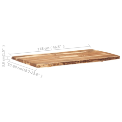 Blat, lite drewno akacjowe, 118x(50-60)x3,8 cm