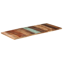 Blat stołu, 140x60x(2,5-2,7) cm, lite drewno z odzysku